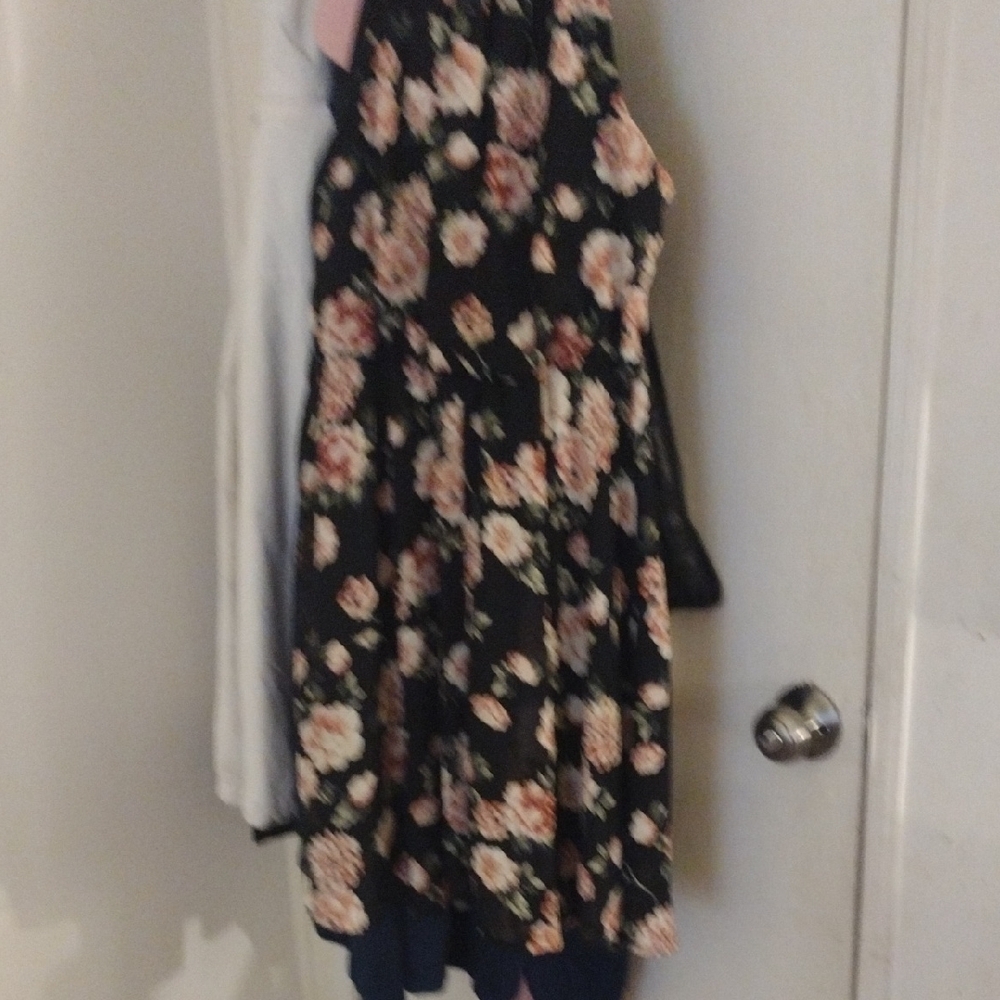 Blue Rain Black and Pink Halter Midi Dress